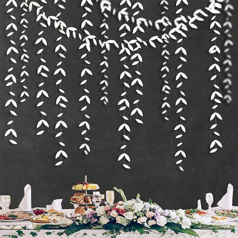 Bijele rođendanske trokutaste zastavice Banneri Bijeli papirnati vijenci zastavice za vjenčanje Dječji svadbeni tuš Dekoracije za djevojačku zabavu