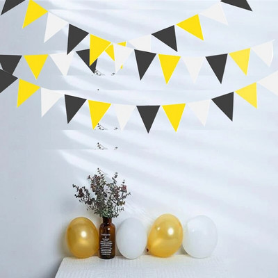 8M Khaki rudos kavos pilkos spalvos vimpeliai, reklamjuostės Vestuvių/Kalėdų/Gimtadienio vakarėlio vėliavėlės Pakabinamos girliandos dekoravimo reikmenys