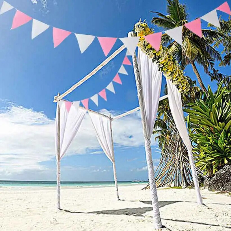 Új ünnepélyes fehér ezüst fekete papír sármány zászlós háromszög zászló zászló füzér Esküvői/születésnapi/bababemutató party dekoráció