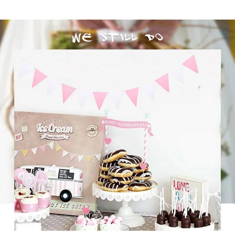 Új ünnepélyes fehér ezüst fekete papír sármány zászlós háromszög zászló zászló füzér Esküvői/születésnapi/bababemutató party dekoráció