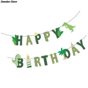 Dinosaur Birthday DIY Garland Happy Birthday Banners Roar Dino Party Decor Balloons Wild One 1st Boy Birthday Party Decorations