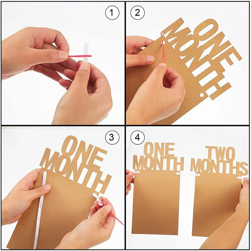 12 месеца Рамка за снимки Банер Новородено гирлянда First Kids Baby Boy Girl My 1 One Year 1st Happy Birthday Party Decoration Supplies