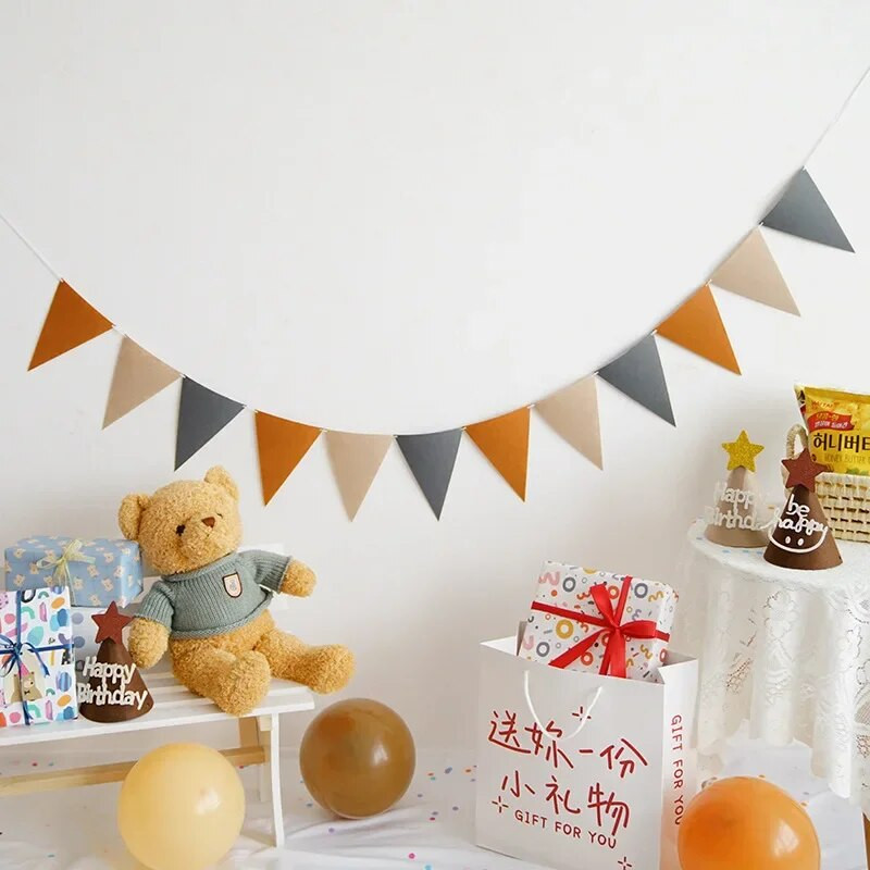 2,5 m farebné plstené bannery, girlandy, narodeninové vlajky, vlajky na oslavu bábätka, svadobné girlandy, vlajky, párty dekorácie, potreby