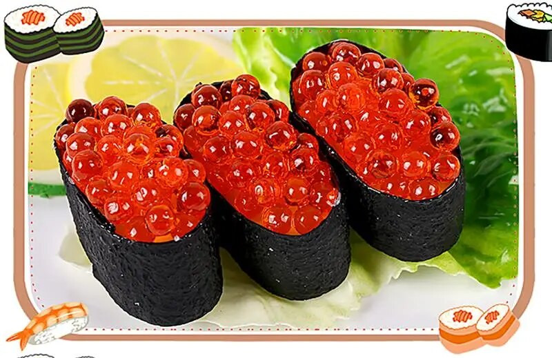 Изкуствени декоративни храни PVC симулация Японски модел суши Фалшив реквизит за готвене Кетъринг дисплей