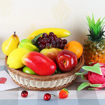 Τεχνητά φρούτα και λαχανικά Διακόσμηση σπιτιού Ψεύτικο πορτοκαλί ροδάκινο μήλο αχλάδι σταφύλι λεμόνι ροδάκινο στολίδι Φωτογραφικά στηρίγματα τροφίμων