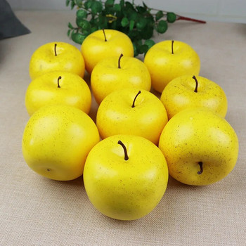 8 εκ. Προσομοίωση Φρούτα Μήλο Πλαστικό Ψεύτικο Κόκκινο Πράσινο Κίτρινα Μήλα Φωτογραφικά στηρίγματα Φρούτα Σπίτι Τεχνητή Ποικιλιακή Μοντέλο Διακόσμηση καταστήματος