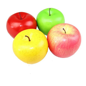 8 см симулация на плодове, ябълки, пластмасови фалшиви червени, зелени, жълти ябълки, реквизит за снимки, плодове, домашен изкуствен сорт, магазин, модел, декорация
