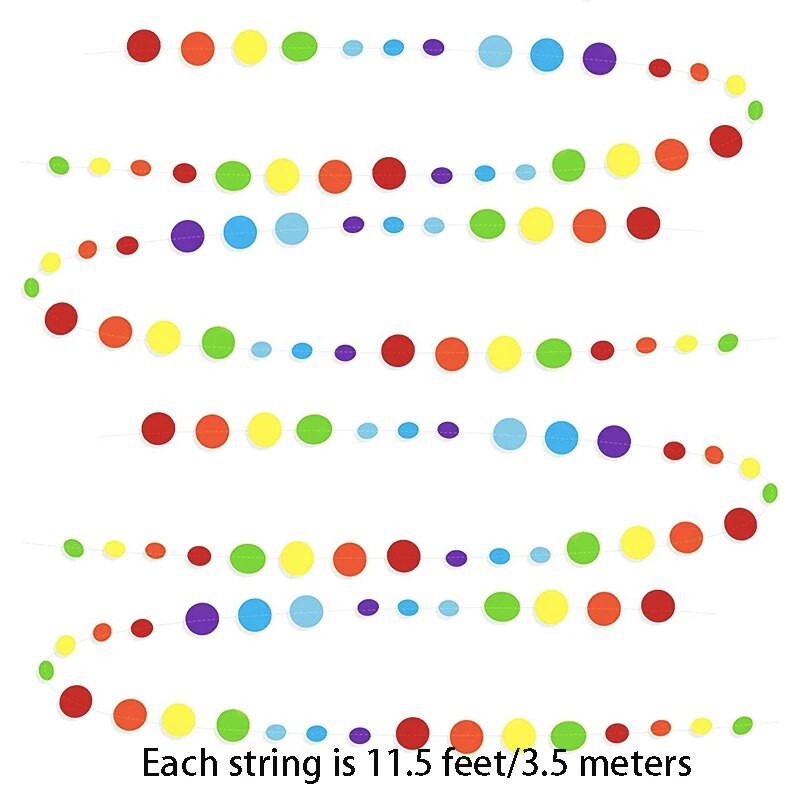 Ghirlandă Curcubeu Cerc colorat Buline Inimă Agățat Banderou de hârtie Triunghi Banner Fiesta Zi de naștere Decorații pentru burlac