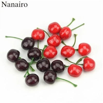 20Pcs Mini Simulation Small Cherry Foam Plastic Fake Artificial Fruit Model Party Κουζίνα Γάμος Διακόσμηση Χριστουγεννιάτικου Δέντρου