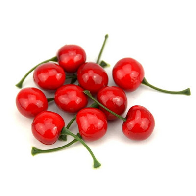 20Pcs Мини симулация Малка черешова пяна Пластмасов фалшив модел на изкуствени плодове Парти Кухня Сватба Коледна елха Декорация