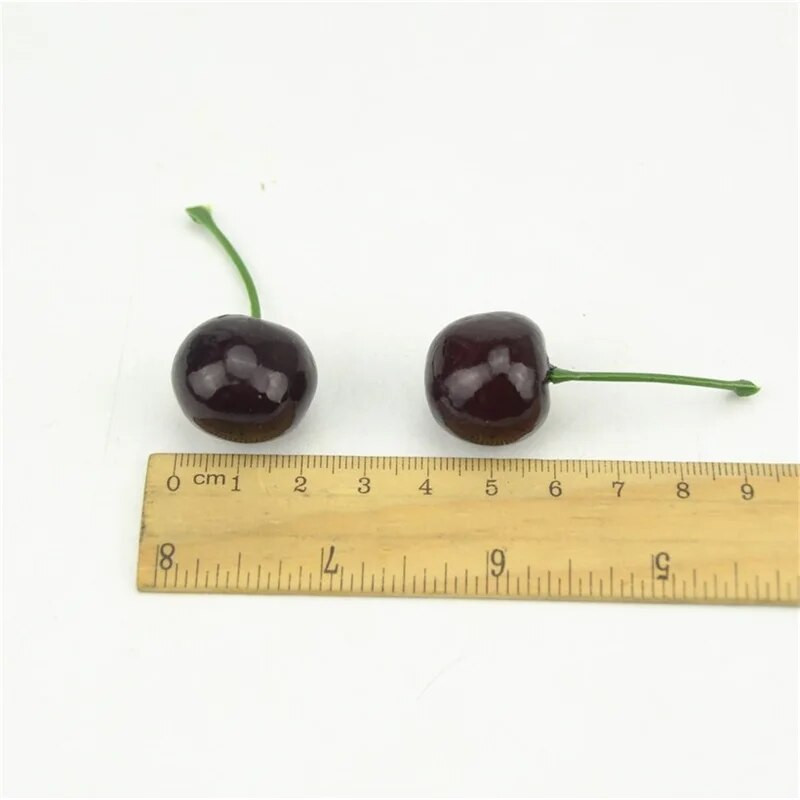 20Pcs Мини симулация Малка черешова пяна Пластмасов фалшив модел на изкуствени плодове Парти Кухня Сватба Коледна елха Декорация