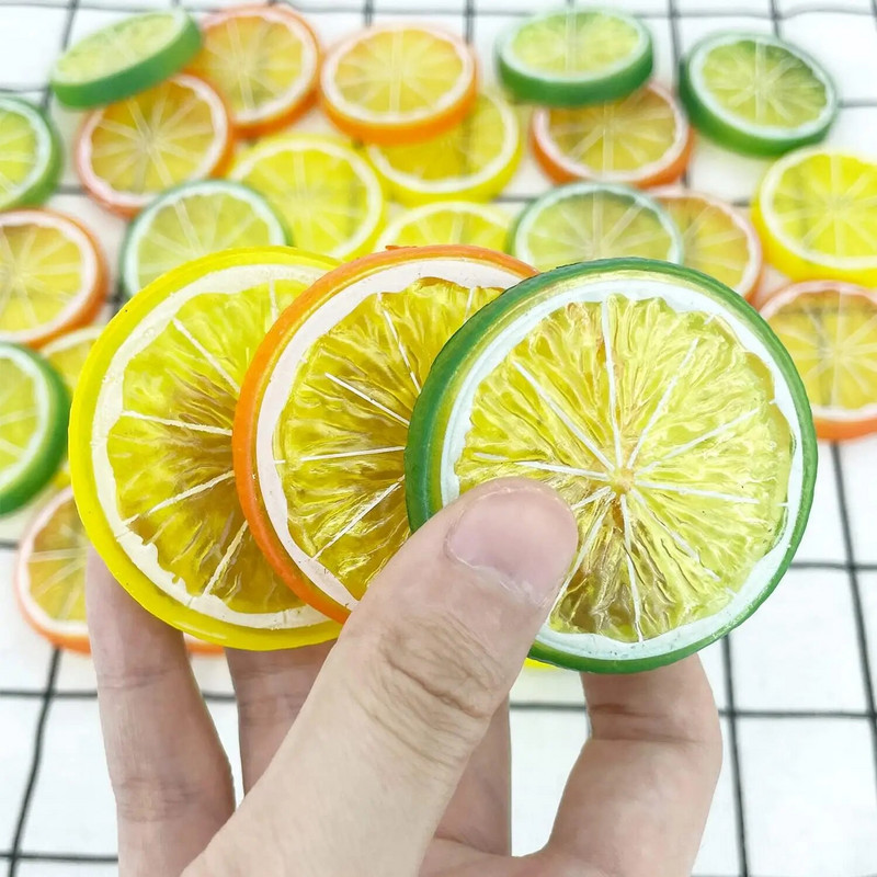 6 mesterséges citrom szelet tömb kellékek szimuláció hamis gyümölcs valósághű modellparti otthoni konyha étterem karácsonyi dekoráció