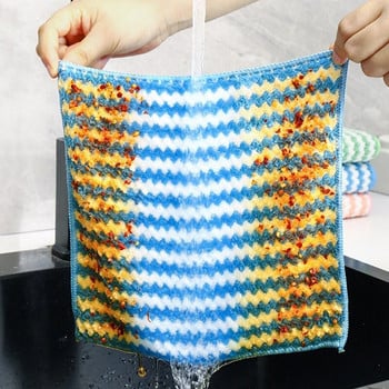 Дебела кухненска кърпа от микрофибър Супер абсорбираща кърпа за миене Домакински парцали Незалепващо масло Кърпа за почистване на маса Изтриваща подложка