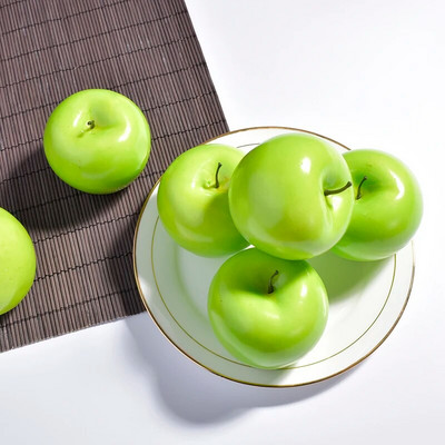 1PC изкуствена фалшива пяна плодове и зеленчуци зелена ябълка за сватбена декорация симулация на скрапбукинг фалшиви плодове