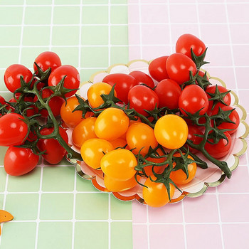 19cm Τεχνητές Ντομάτες Ψεύτικα Φρούτα Λαχανικά Ρεαλιστική PU Για Στολίδι Κουζίνας Διακόσμηση σπιτιού γάμου