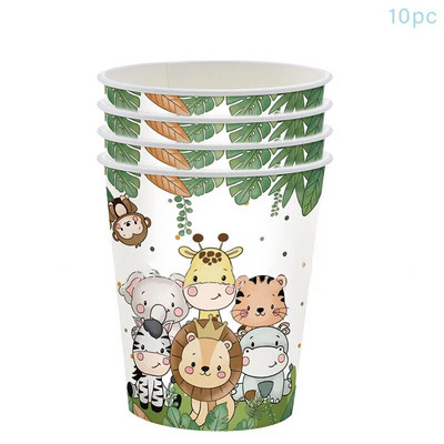 Банер със снимка за рожден ден на животно в джунглата, Деца за една година, 1-ви рожден ден, Гирлянд за снимка на слон Jungle Safari Консумативи за рожден ден Babyshower