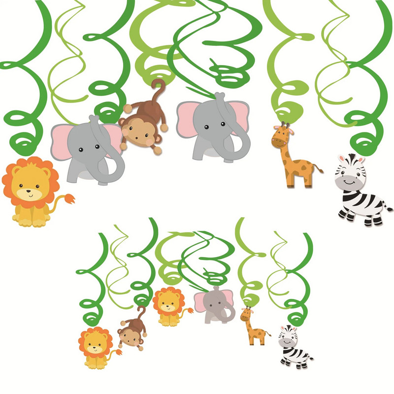 Банер със снимка за рожден ден на животно в джунглата, Деца за една година, 1-ви рожден ден, Гирлянд за снимка на слон Jungle Safari Консумативи за рожден ден Babyshower