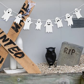 Halloween Hanging Banner Garland Χαριτωμένο Ghost Paper Bunting Παιδικές Μπομπονιέρες Happy Halloween Party Decorations for Home Horror Pros