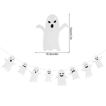 Halloween Hanging Banner Garland Χαριτωμένο Ghost Paper Bunting Παιδικές Μπομπονιέρες Happy Halloween Party Decorations for Home Horror Pros