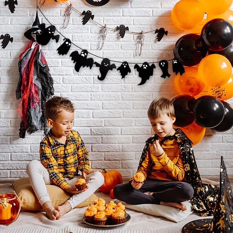 Halloween závesný banner girlanda roztomilý duch papierový girlanda detské uprednostňuje šťastný halloween párty dekorácie pre domáce hororové rekvizity