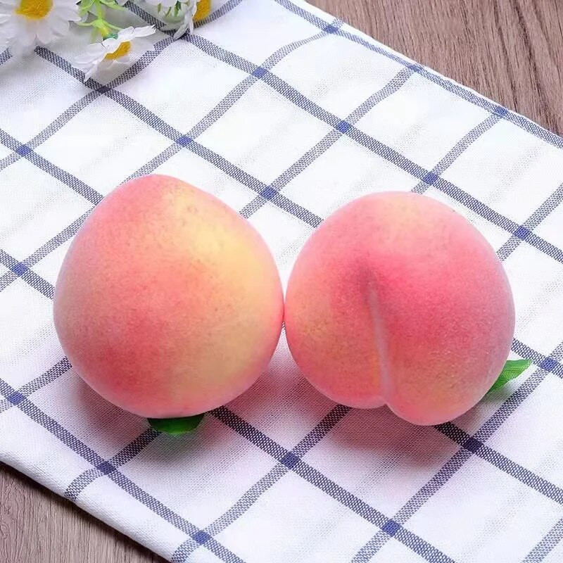 Kuhinjski rekviziti od umjetnog voća breskve od 2 komada Lažna hrana Božićni ukrasi za vjenčanje Rekviziti za fotografiranje za dodatke za uređenje doma