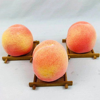 Προσομοίωση Honey Peach Μοντέλο Fake Honey Peach Fruit Ornaments Τραπεζιού Βιτρίνα καταστήματος Εμφάνιση φωτογραφιών στηρίγματα Τεχνητά φρούτα