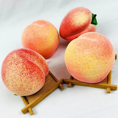 Προσομοίωση Honey Peach Μοντέλο Fake Honey Peach Fruit Ornaments Τραπεζιού Βιτρίνα καταστήματος Εμφάνιση φωτογραφιών στηρίγματα Τεχνητά φρούτα