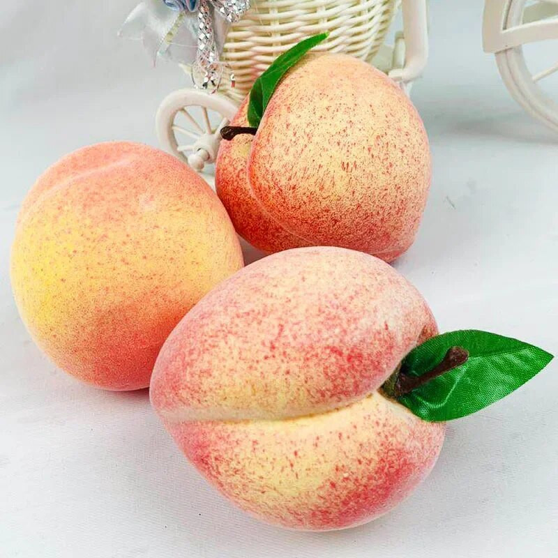 Симулация Модел на медена праскова Фалшива медена праскова Плодове Маса Орнаменти Витрина Дисплей Фотореквизит Изкуствени плодове
