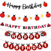 Su gimtadieniu Reklaminė reklama „Bardybukos“ kabanti reklamjuostė „Bardybukos“ tema mergaičių vaikų gimtadienio vakarėlio dekoracija Vestuvės „Baby Shower“ baigimas