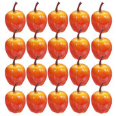 20 vnt. Imituotas mažų vaisių modelių rinkinys Dirbtinės putos Obuoliai Vaisiai imitaciniai netikri raudoni ornamentai modeliai dekoras