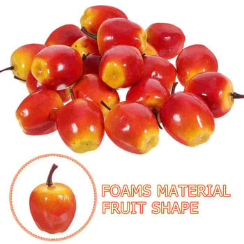 20 τμχ Σετ προσομοίωσης μοντέλων μικρών φρούτων Τεχνητοί αφροί Μήλα Προσομοίωση Φρούτα Ψεύτικα Κόκκινα Διακοσμητικά Μοντέλα Διακόσμηση
