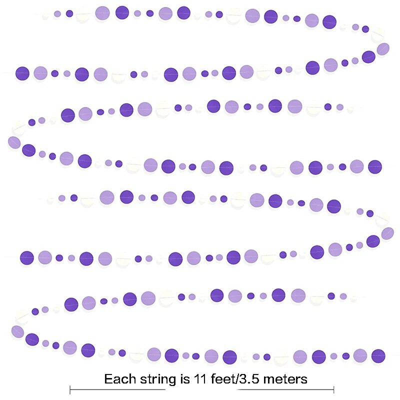Лилаво бял рожден ден сватба бебе булчински парти декорации хартиен кръг любов гирлянда лавандула висяща хартия полка листа стример