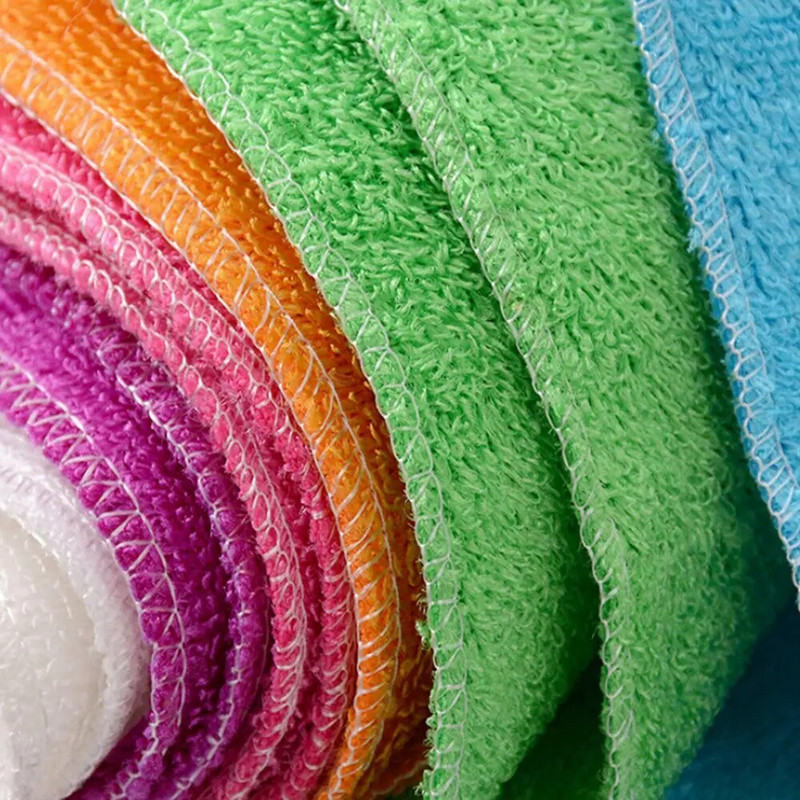 18 cm * 16 cm bambuko pluošto valymo skudurėliai nuo riebalinių indų šluostės skalbimo rankšluosčiai virtuvės buitiniam šveitimo įklotui Magic valymo skudurai