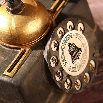 Ρητίνη Τηλέφωνο Μοντέλο Vintage Τηλέφωνο Μινιατούρα Ρετρό Βιβλιοπωλείο Cafe Decora Ornaments Photography Props Bar Διακοσμητικά τηλέφωνα