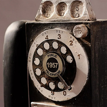 Ρετρό Ρητίνη Διακοσμητικό τοίχου Τηλεφώνου Classic Dial Pay Phone Model Craft Vintage Home Bar Διακόσμηση Τηλεφωνικός Θάλαμος Call Crafts