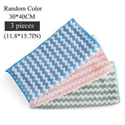 3 DB Erős tisztítókendő Mikroszálas konyhai tisztítótörölköző Mosogatógép tapadásmentes olajos rongy háztartási fürdőszobai mosogatórongy