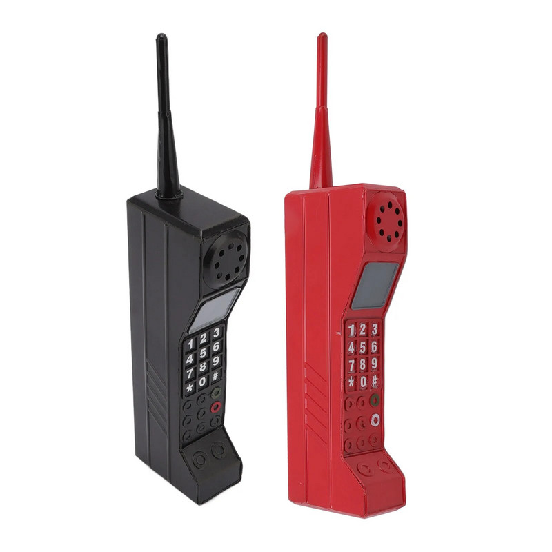 Retro ukras od cigle za mobitel, starinski model mobilnog telefona, simulacija, fotografski rekviziti, stilizirani ukrasi, mini telefon
