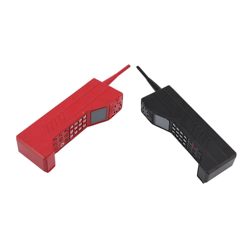 Retro ukras od cigle za mobitel, starinski model mobilnog telefona, simulacija, fotografski rekviziti, stilizirani ukrasi, mini telefon