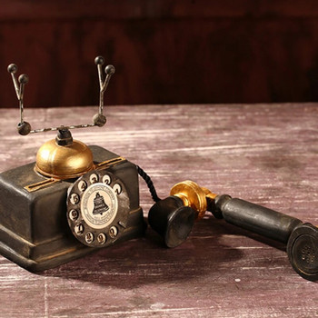 Декорация Стар и мръсен занаятчийски телефон Телефон за всекидневна Ретро античен телефон Ретро телефон