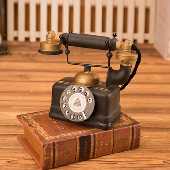 Αξεσουάρ Nordic Retro Vintage Περιστροφή Vintage Σταθερό Τηλέφωνο Περιστρεφόμενος Κλήση Αντικέ Σταθερό Τηλέφωνο για Διακόσμηση Καφετέριας