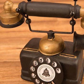 Аксесоари Nordic Retro Vintage Rotate Vintage Фиксиран телефон с въртящ се циферблат Античен стационарен телефон за декорация на кафене