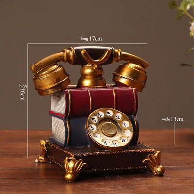 Vana telefonimudel Vaigu võltsraamat Telefoni kaunistus Loominguline kodu Retroornament Dekoratiivne telefon baarikontori lauale
