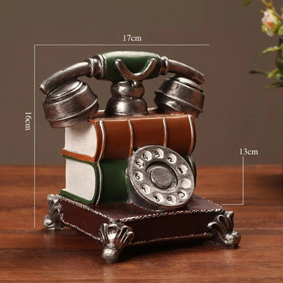 Vana telefonimudel Vaigu võltsraamat Telefoni kaunistus Loominguline kodu Retroornament Dekoratiivne telefon baarikontori lauale