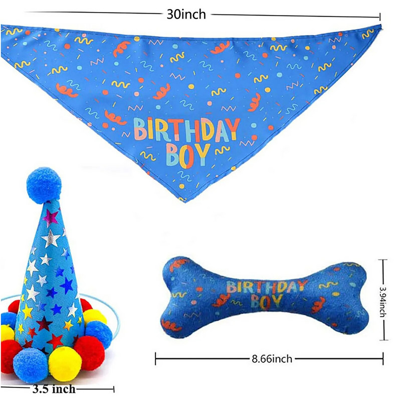 Kisállat Születésnapi Party Kiegészítők Kutya Kalap Háromszög Sál Csont Játékok Zászlót húzó Szett Parti dekorációs kellékek Nyakörv Széles Dropship