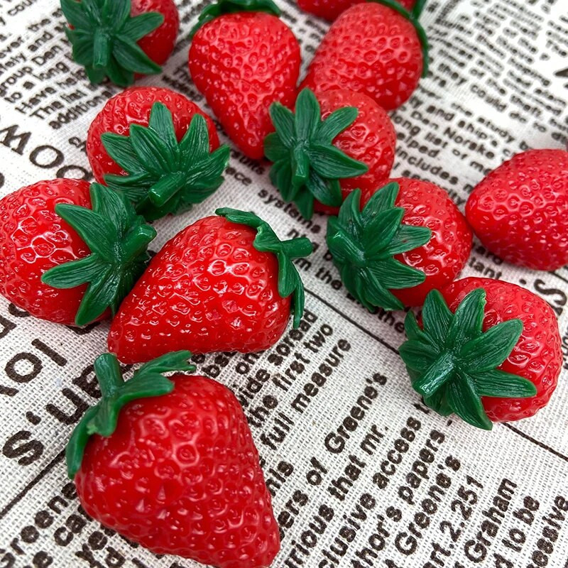 10db műgyümölcs hamis eper műanyag szimuláció eper dísz kézműves fotózás kellékek lakberendezési gyerekjátékok