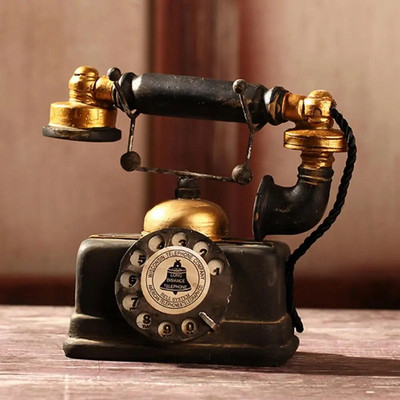 Model de telefon din rășină Telefon vintage în miniatură Retro Librărie Cafe Decora Ornamente Recuzită pentru fotografie Telefoane decorative de bar