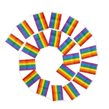 Homosexual Rainbow String 20pcs Peace Flags Banner LGBT Gay Pride Λεσβίες Τρανσέξουαλ Αμφιφυλόφιλοι Πανσεξουαλικές Παρελάσεις Bunting Flags