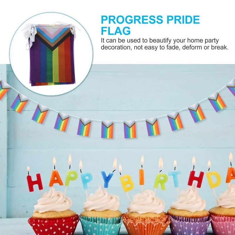 Homoseksualni Rainbow String 20 komada Zastave mira Banner LGBT Gay Pride Lezbijke Transrodne Biseksualne Panseksualne Parade Zastave sa strnadicama