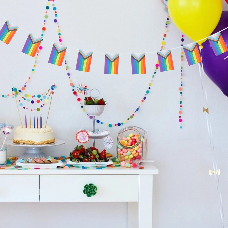 Homoseksualni Rainbow String 20 komada Zastave mira Banner LGBT Gay Pride Lezbijke Transrodne Biseksualne Panseksualne Parade Zastave sa strnadicama