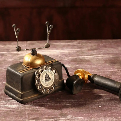 Model de telefon din rășină Telefon vintage în miniatură Retro Librărie Cafe Decora Ornamente Recuzită pentru fotografie Telefoane decorative de bar